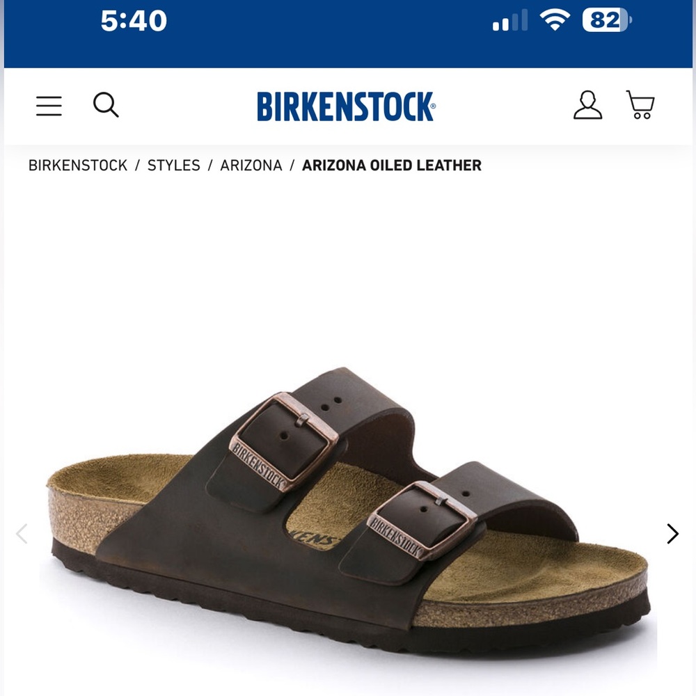 Birkenstock Arizona oiled leather color Habana size 38 women’s regular width new